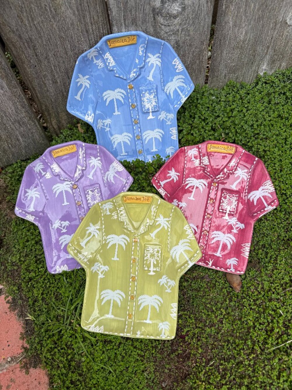 Set of 4 - Jamaica Joe Ceramic Shirt Decor/Plate